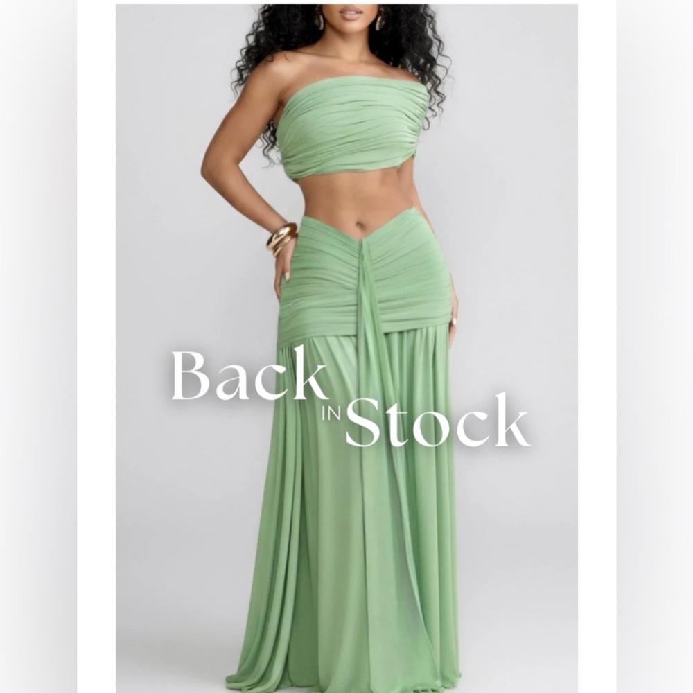 Elegant Green Two-Piece Dress NWT